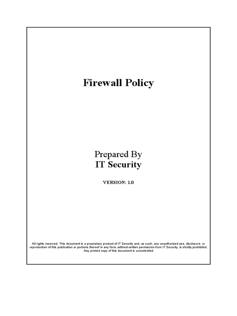 Firewall Security Policy Template | PDF | Computer Network | Firewall ...