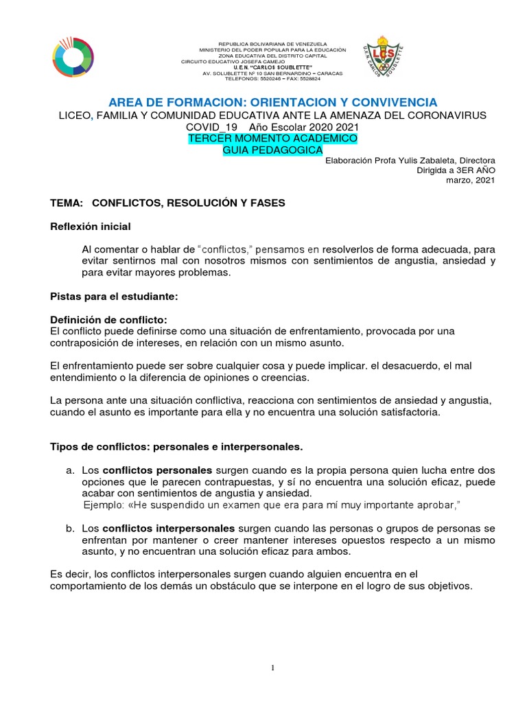 Resolución de Conflictos en Niños | PDF | Autoestima | Las emociones