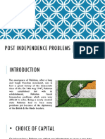 POST INDEPENDENCE PROBLEMS FACED BY PAKISTAN