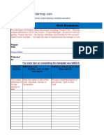 Work Breakdown Structure Table: For More Tips On Completing This Template See WBS Excel Template