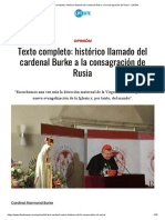 Texto completo_ histórico llamado del cardenal Burke a la consagración de Rusia - LifeSite