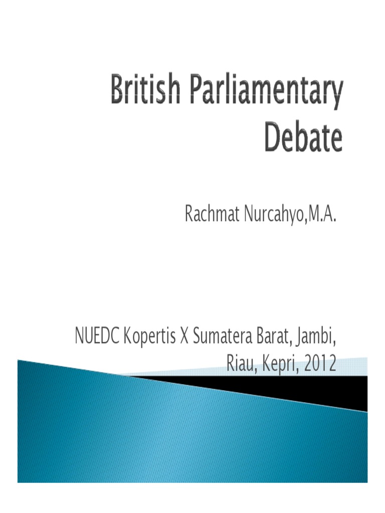 British Parliamentary Debate PDF Argument Deductive Reasoning