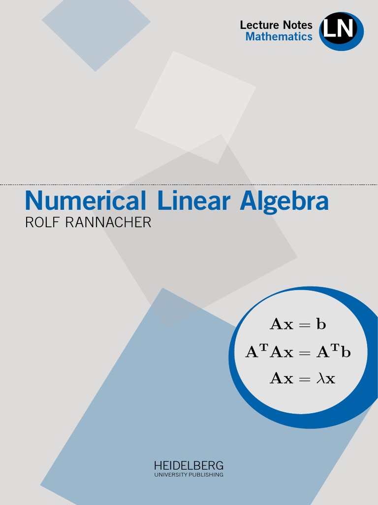 Numerical Linear Algebra PDF Eigenvalues And Eigenvectors Matrix