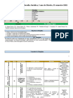 PLANO ANLITICO DE FILOSOFIA JURÍDICA 2021, II Semestre