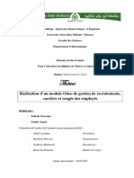 Realisation Dun Module Odoo de Gestion de Recrutements Carriere Et Conges Des Employes