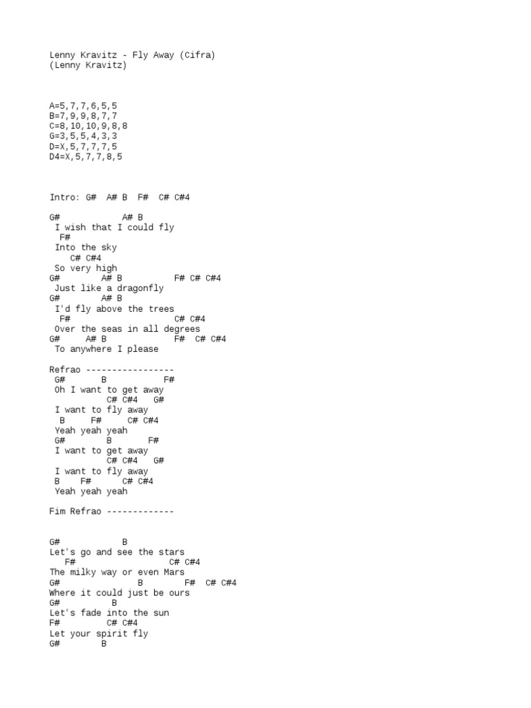 06 Cifra LennyKravitz FlyAway PDF