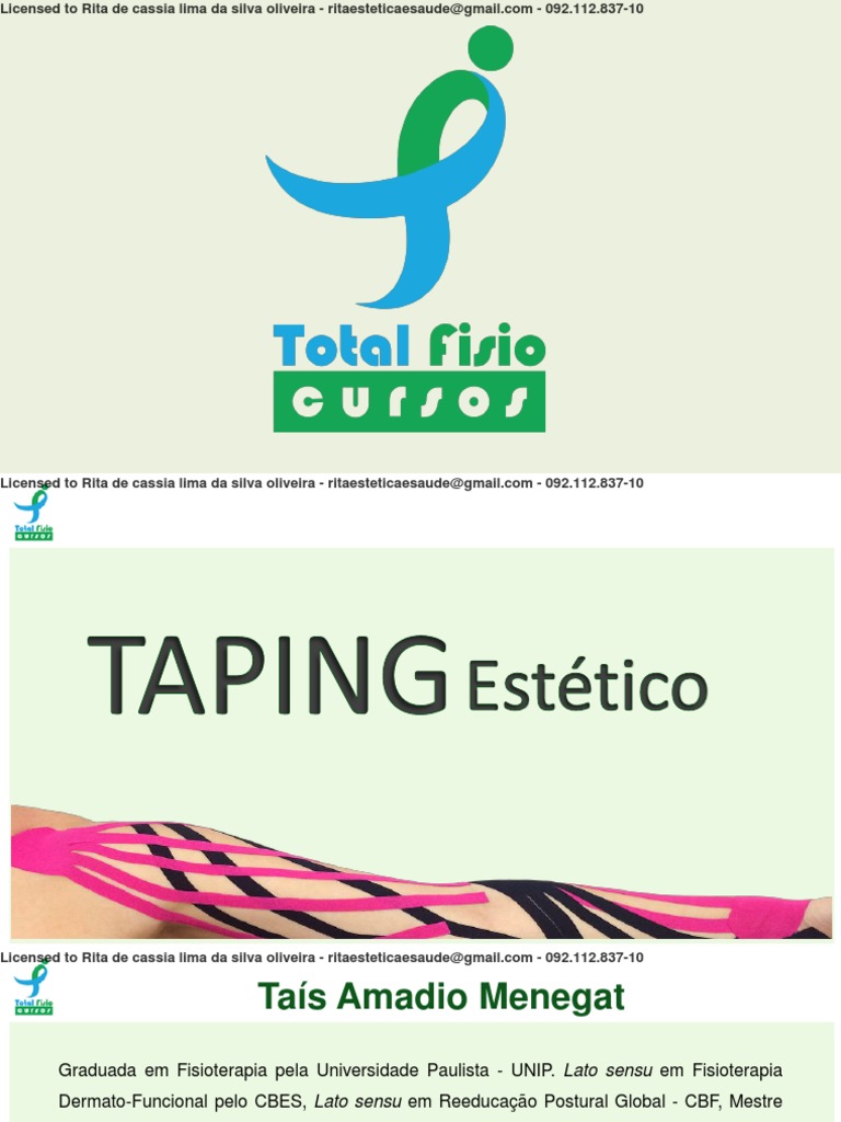 Slides Taping+Estetico Final PDF Especialidades médicas Medicina