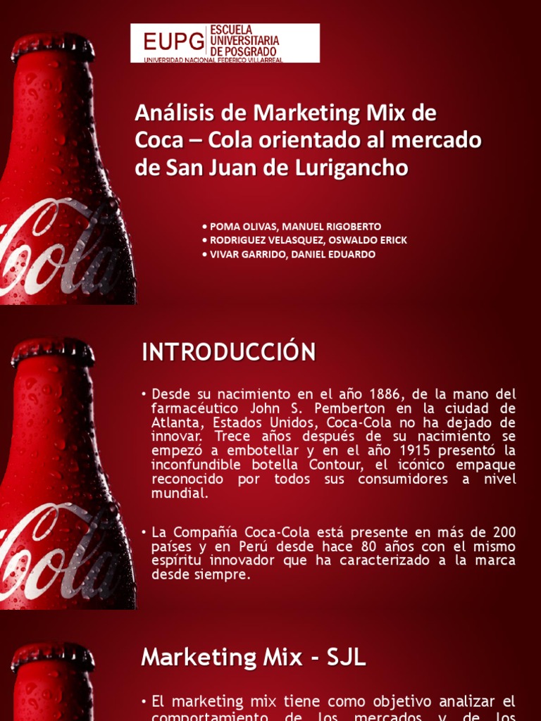 Análisis de Marketing Mix - Coca Cola | PDF | Marketing | Coca Cola