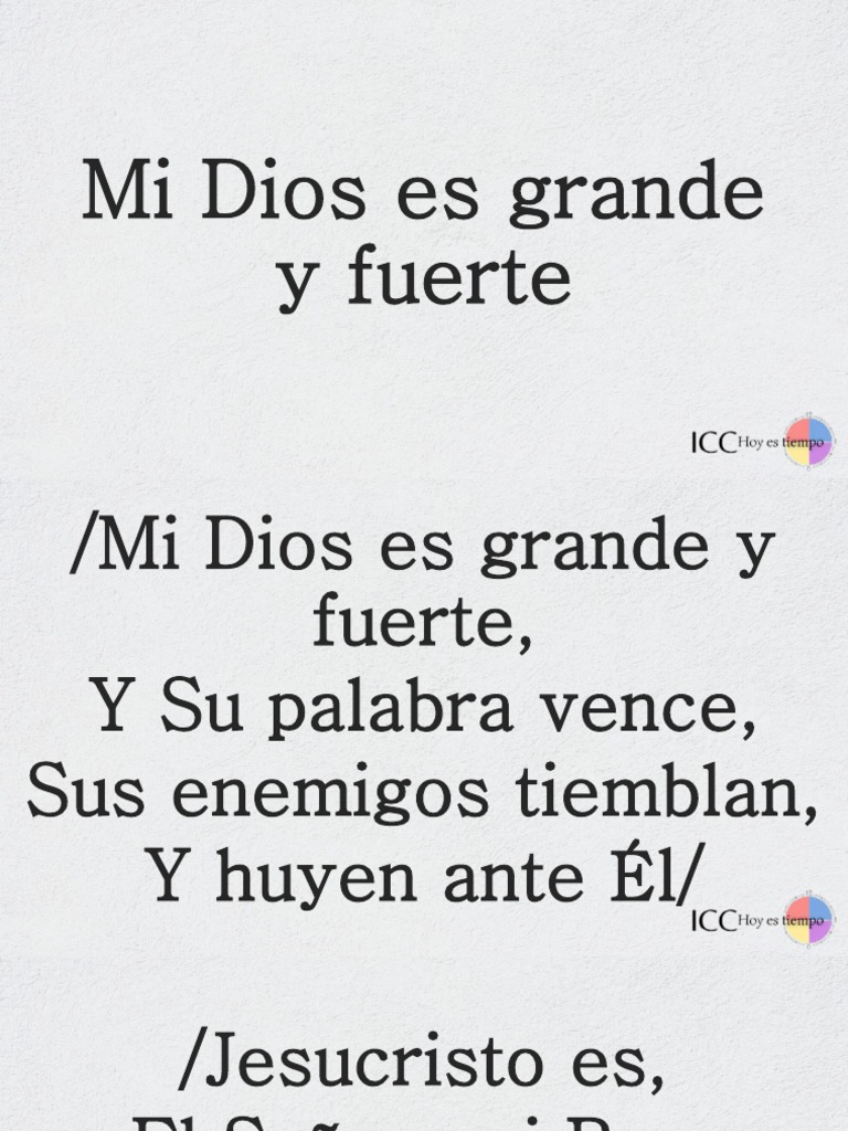 Mi Dios Es Grande y Fuerte | PDF, image size:768x1024