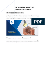 Proceso Constructivo Del Asentado de Ladrillo