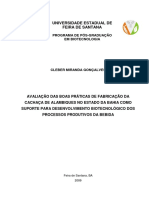 Avaliação das Boas Práticas de Fabricação da Cachaça de Alambiques na Bahia