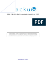 SSC CGL Maths Repeated Questions PDF