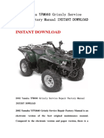Instant Download: 2002 Yamaha YFM660 Grizzly Service Repair Factory Manual INSTANT DOWNLOAD