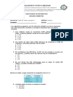 Cuestionario Matematicas 1° Segundo Semestre