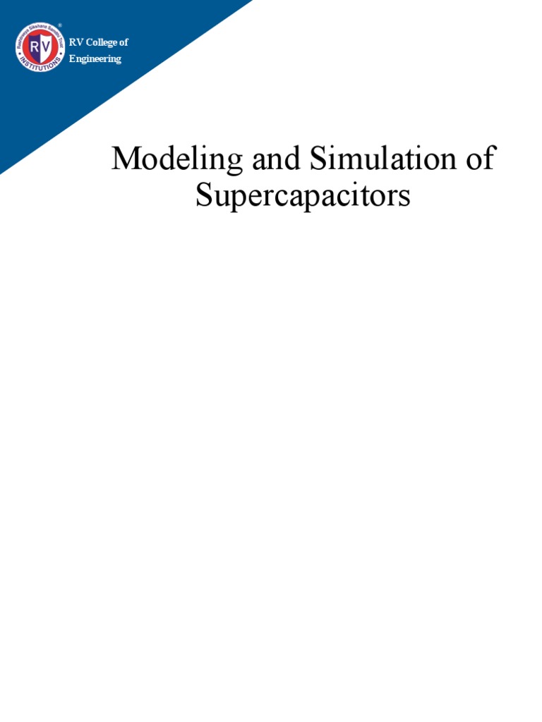 Modeling And Simulation Of Supercapacitors Pdf