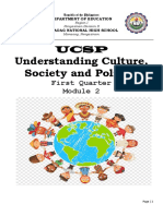 Understanding Culture, Society and Politics: First Quarter