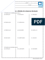 Atividade de Matematica Divisao e Multiplicacao de Numeros Decimais 5 Ou 6 Ano