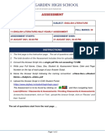 11 English Literature Half Yearly Assessment