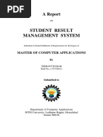 Student Result Management System Project Reportdocx 3 PDF Free