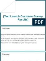 Test Launch Customer Survey Results