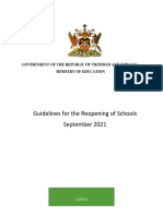 Guidelines for Safe Reopening of Schools in Trinidad and Tobago