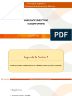 Habilidades Directivas Autoconocimiento: Facultad de Ingeniería Carrera Profesional de Ingeniería de Sistemas