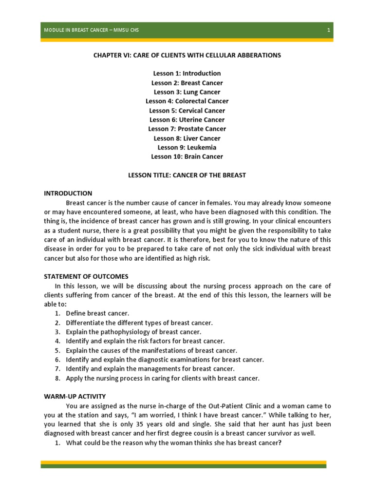 Cancer of The Breast | PDF | Breast Cancer | Cancer