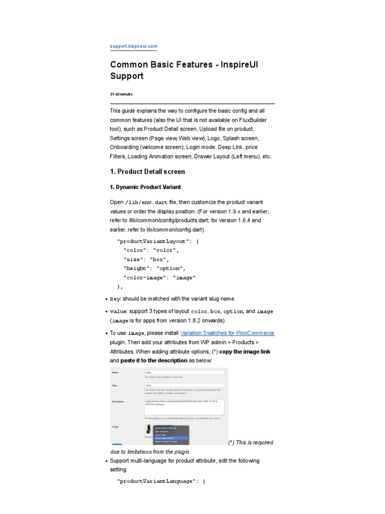 Common Basic Features - InspireUI Support | PDF | Ios | Mobile App
