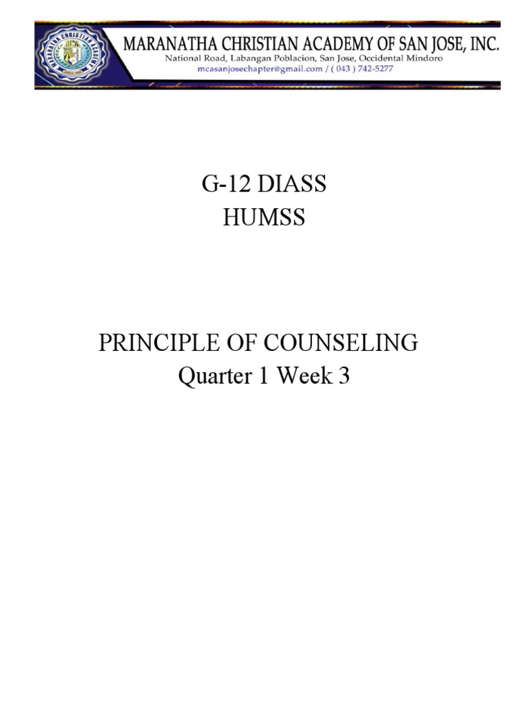 Key Principles of Counseling Explained | PDF | Psychotherapy ...