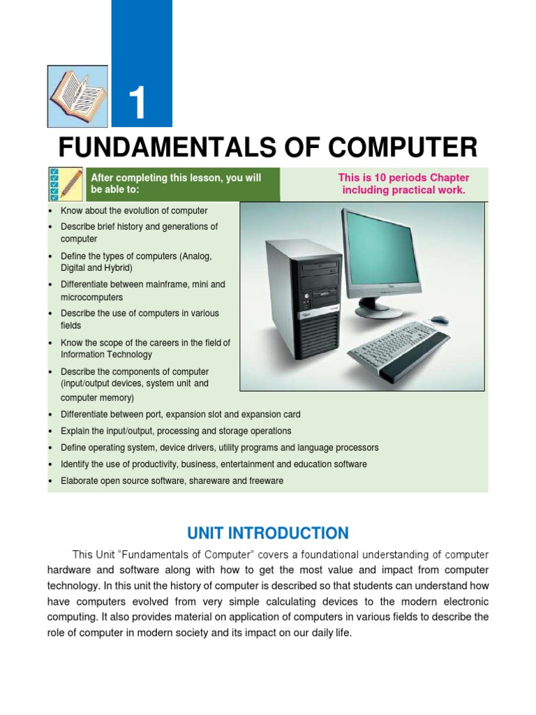 Chapter 1 Class 9 Computer Book Federal Board PDF Printer