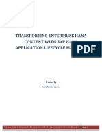 Transporting Enterprise Hana Content Wit