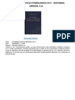 DICCIONARIO CRITICO ETIMOLOGICO CE-F - EDITORIAL GREDOS, S.A.