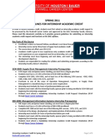 University of Houston L Bauer: SPRING 2011 Disc Guidelines For Internship Academic Credit