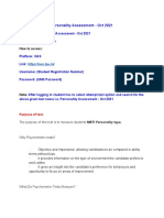 MBTI Personality Assesment