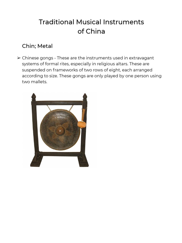 Traditional Musical Instruments of China | PDF