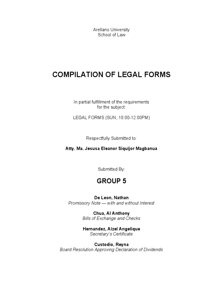 Group 5 Final Written Report-Legal Forms | PDF | Negotiable Instrument ...