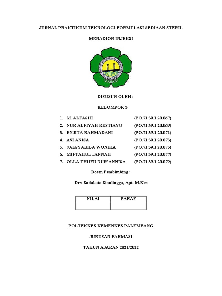 Injeksi Menadion: Formulasi dan Evaluasi | PDF | Pengembangan Diri