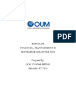 BBPW3203 Financial Management Ii September Semester 2021