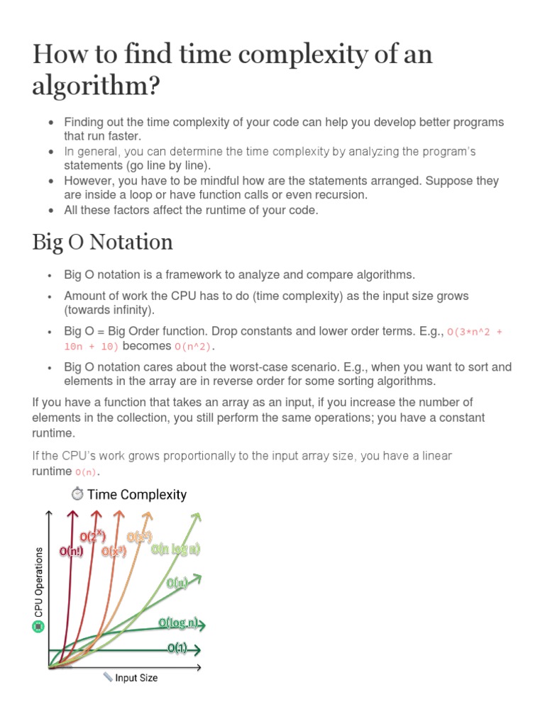 How To Find Time Complexity of An Algorithm | PDF | Time Complexity ...