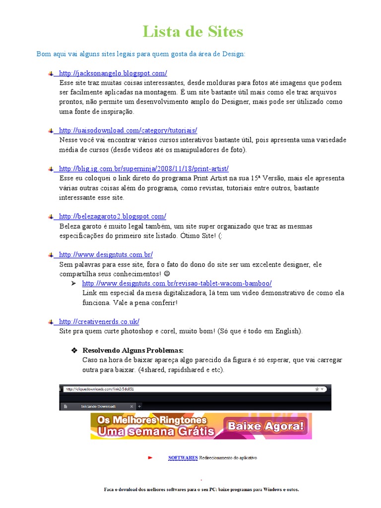 Lista de Sites | PDF