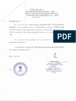 Registration Certificate for Arunachal Pradesh Skill Development Society