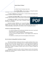 Part I Lecture in Police Technical Report Writing I What Is Technical Writing?