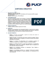 Syllabus Escritura Creativa - Febrero 2019