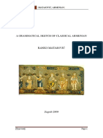 Ranko Matasovic - A Grammatical Sketch of Classical Armenian-University of Zagreb (2009)