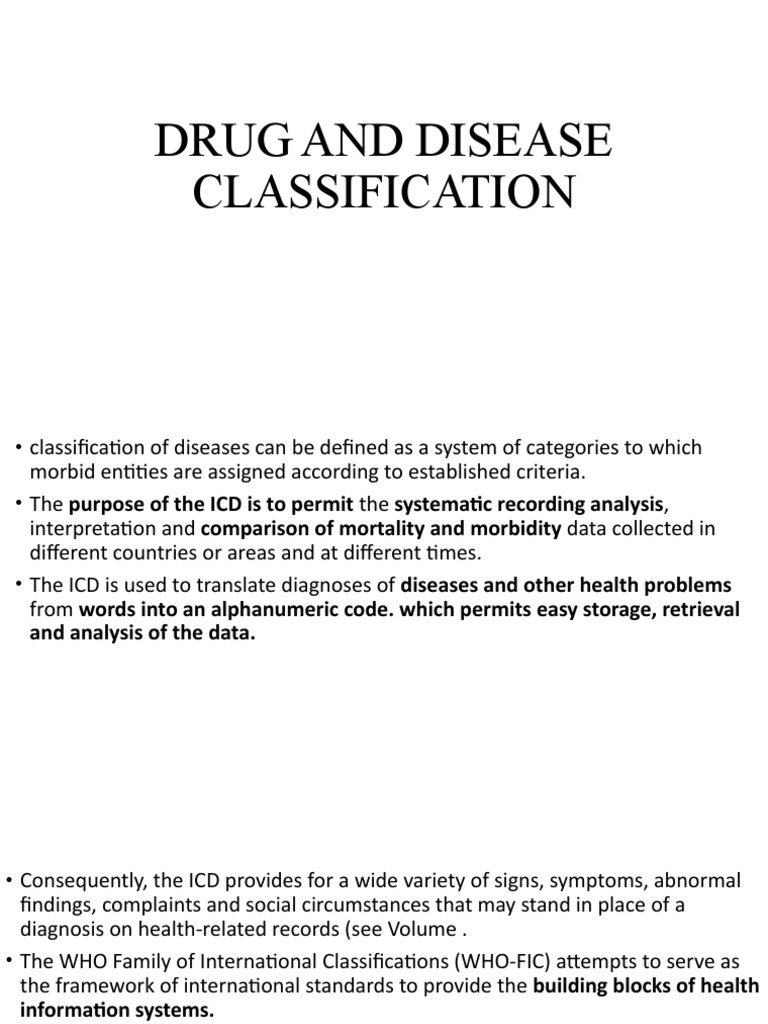 Drug and Disease Classification Overview | PDF | Topical Medication ...