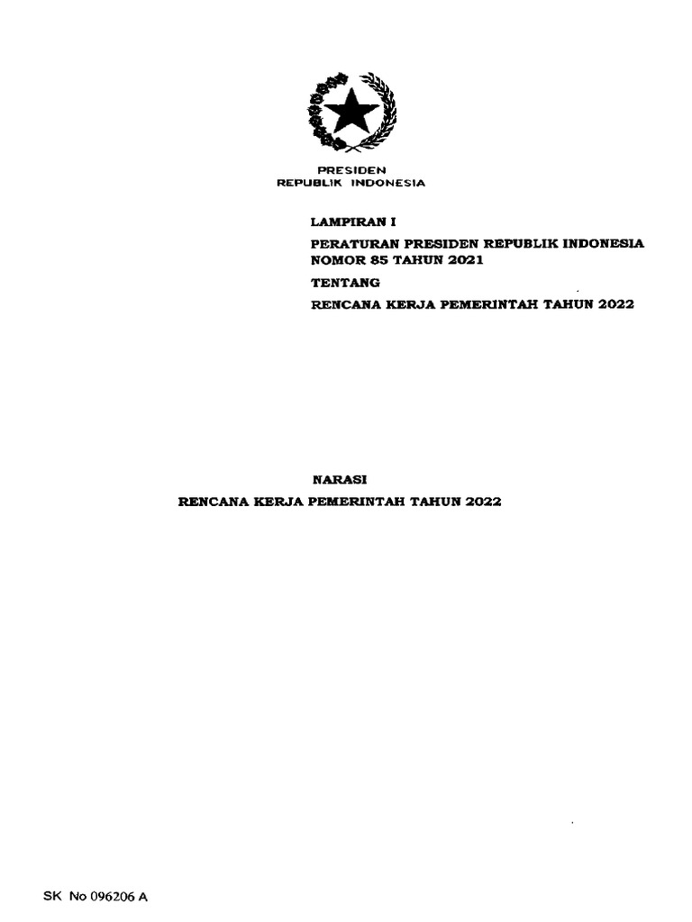 Perpres Nomor 85 Tahun 2021 Lampiran I Pdf