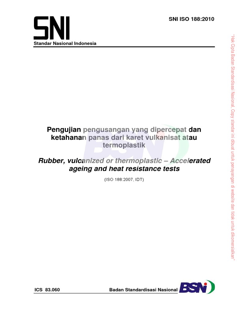 SNI ISO 188: Uji Ketahanan Karet | PDF | Bisnis | Komputer