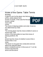 Rules of The Game: Table Tennis: Scoring