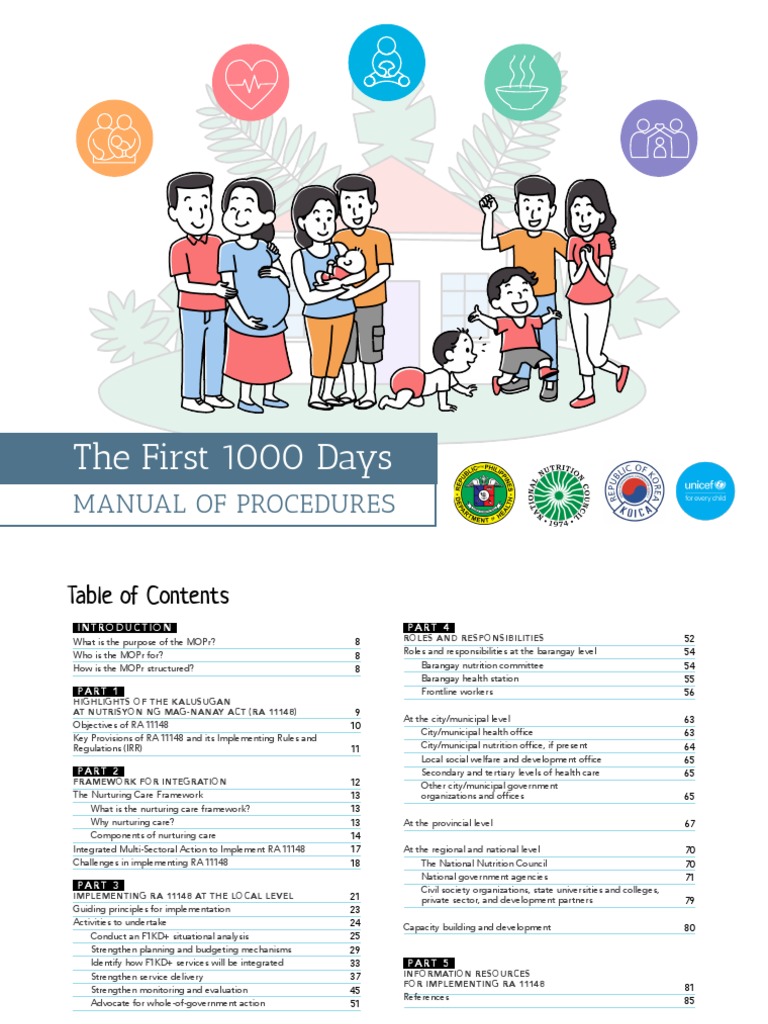 Manual of Operations First 1000 Days Law RA11148 | PDF | Caregiver ...