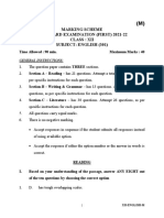 Marking Scheme Pre-Board Examination (First) 2021-22 Class: Xii Subject: English